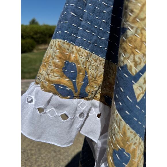 Shuggie Fierce Upcycled and Handmade Kantha Led Zepplin Poncho One Size - Picture 8 of 11